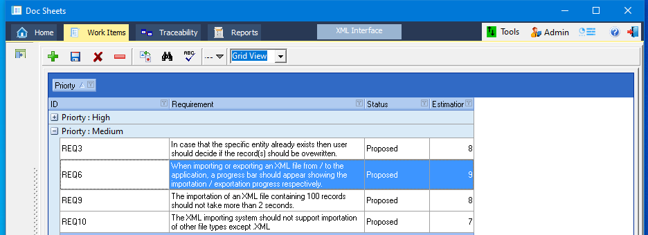 UI of Docsheets.