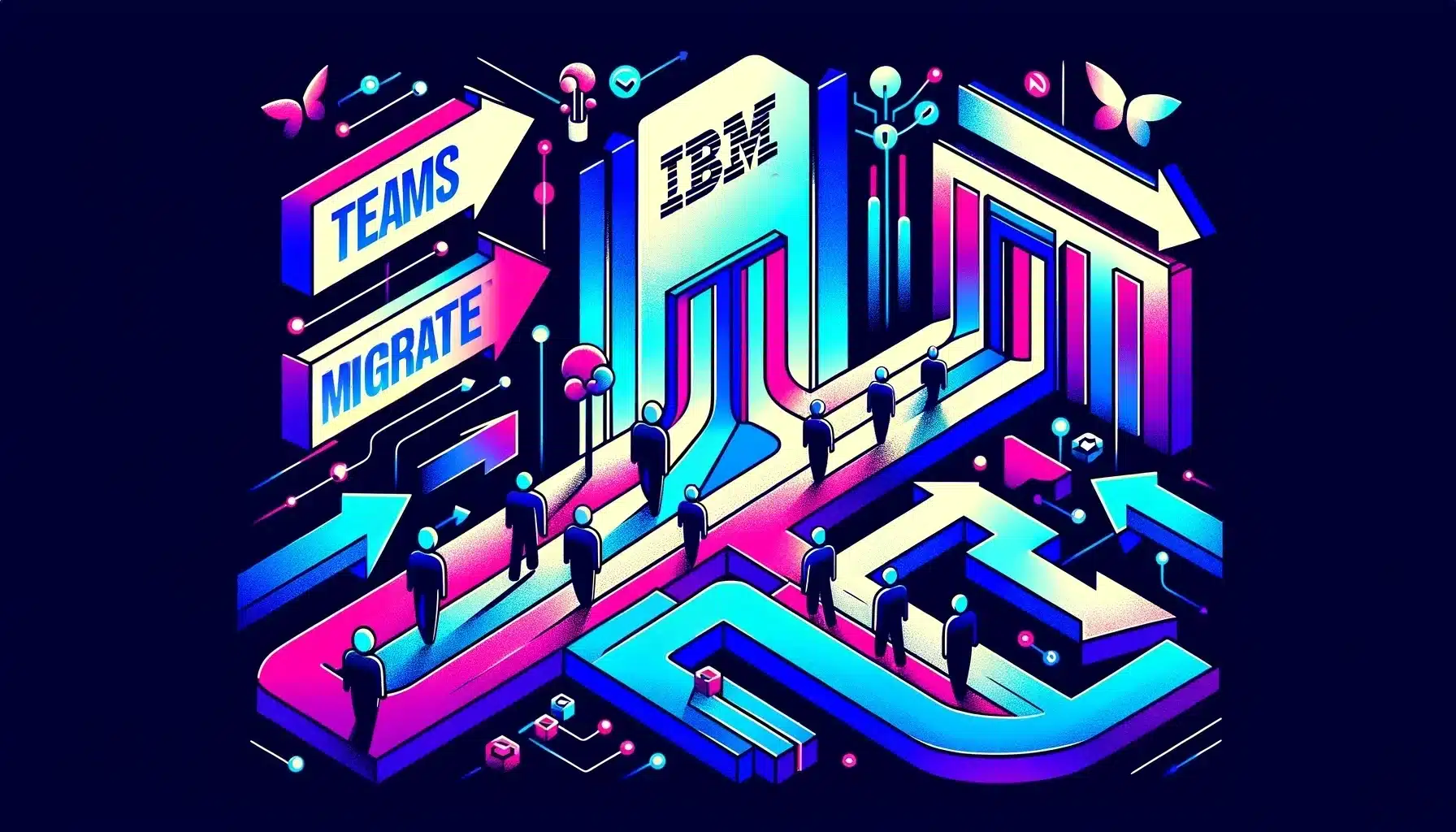 Graphic showing IBM DOORS alternatives and the process of migrating out to them.