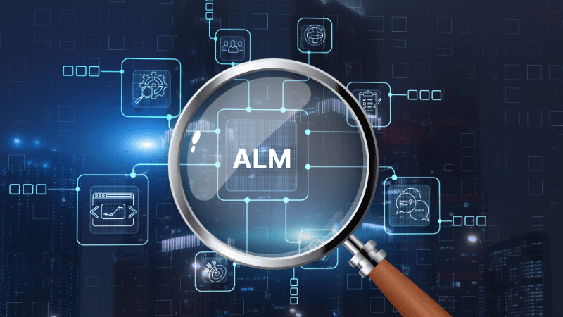 Illustration showing types of traceability in ALM: Forward Traceability, Backward Traceability, and Bidirectional Traceability.